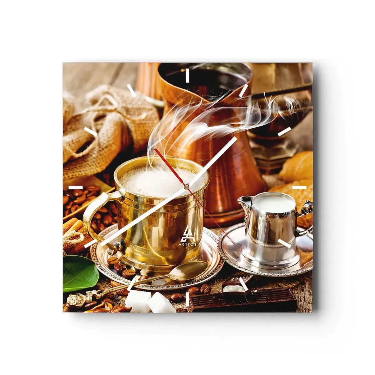 Wall clock - Clock on glass - Have a Nice Day! - 40x40 cm