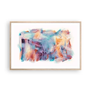Poster in light oak frame - Colourful Mess - 91x61 cm