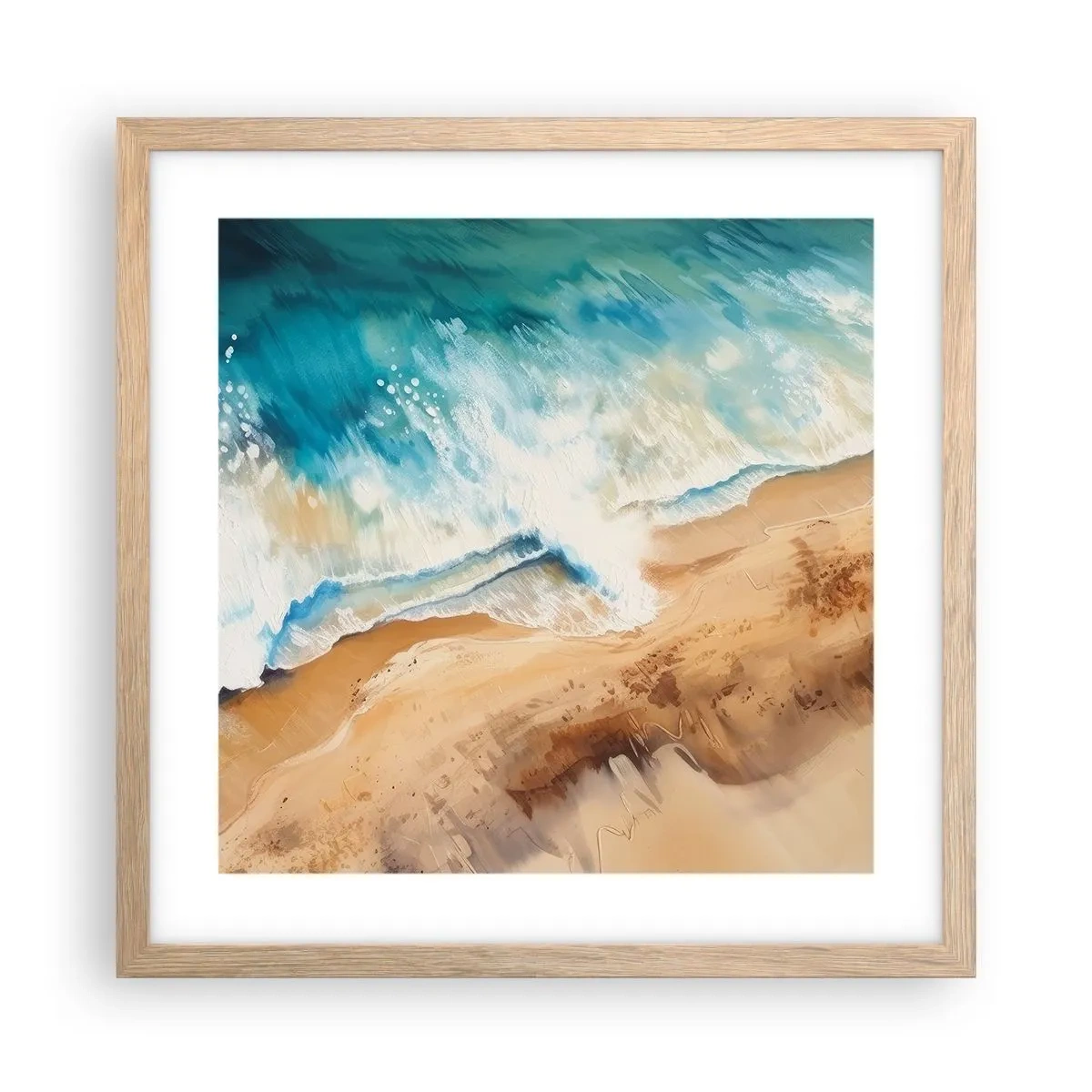 Poster in light oak frame - Returning Wave - 40x40 cm