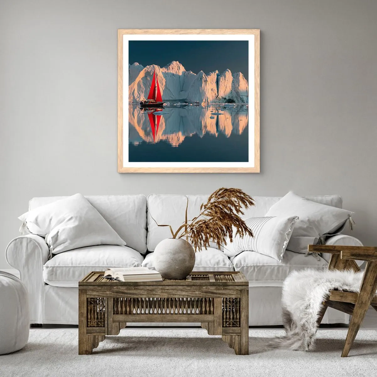 Poster in light oak frame - On the Edge of the World - 60x60 cm