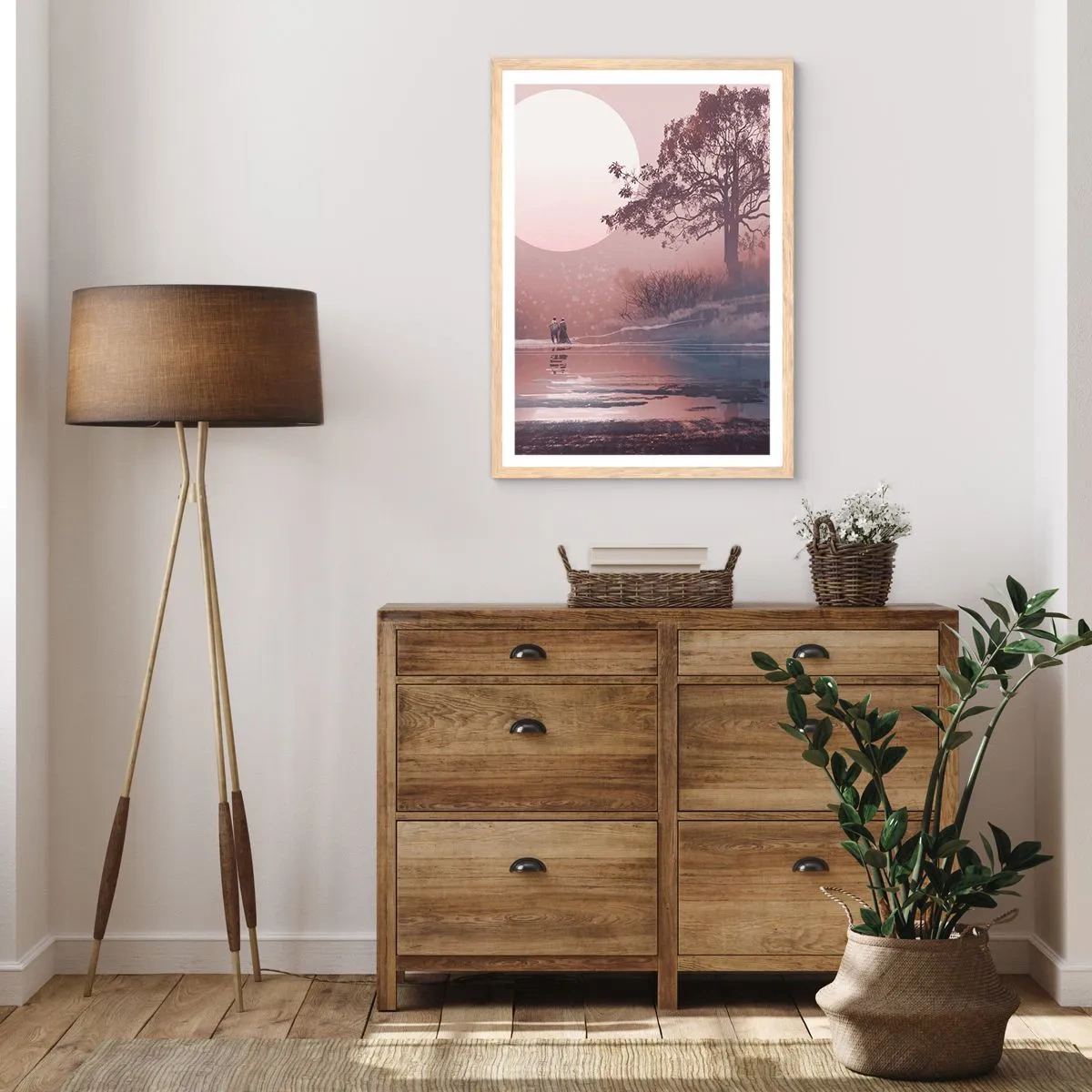 Poster in light oak frame - Night Quirks - 70x100 cm