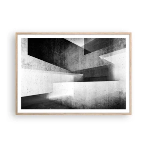 Poster in light oak frame - Structure of Space - 100x70 cm