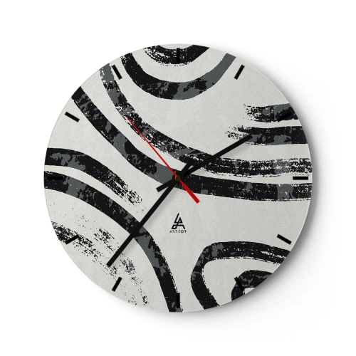 Wall clock - Clock on glass - Stopped Half Way - 40x40 cm