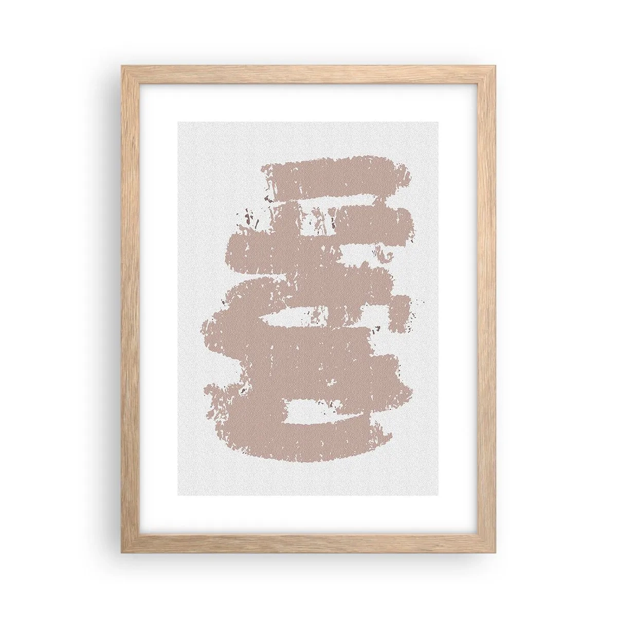 Poster in light oak frame - Abstract in Delicate Pink - 30x40 cm