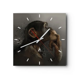 Wall clock - Clock on glass - Certainly a Thinker - 40x40 cm