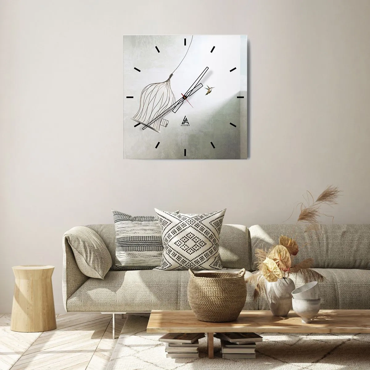 Wall clock - Clock on glass - In His Element - 30x30 cm