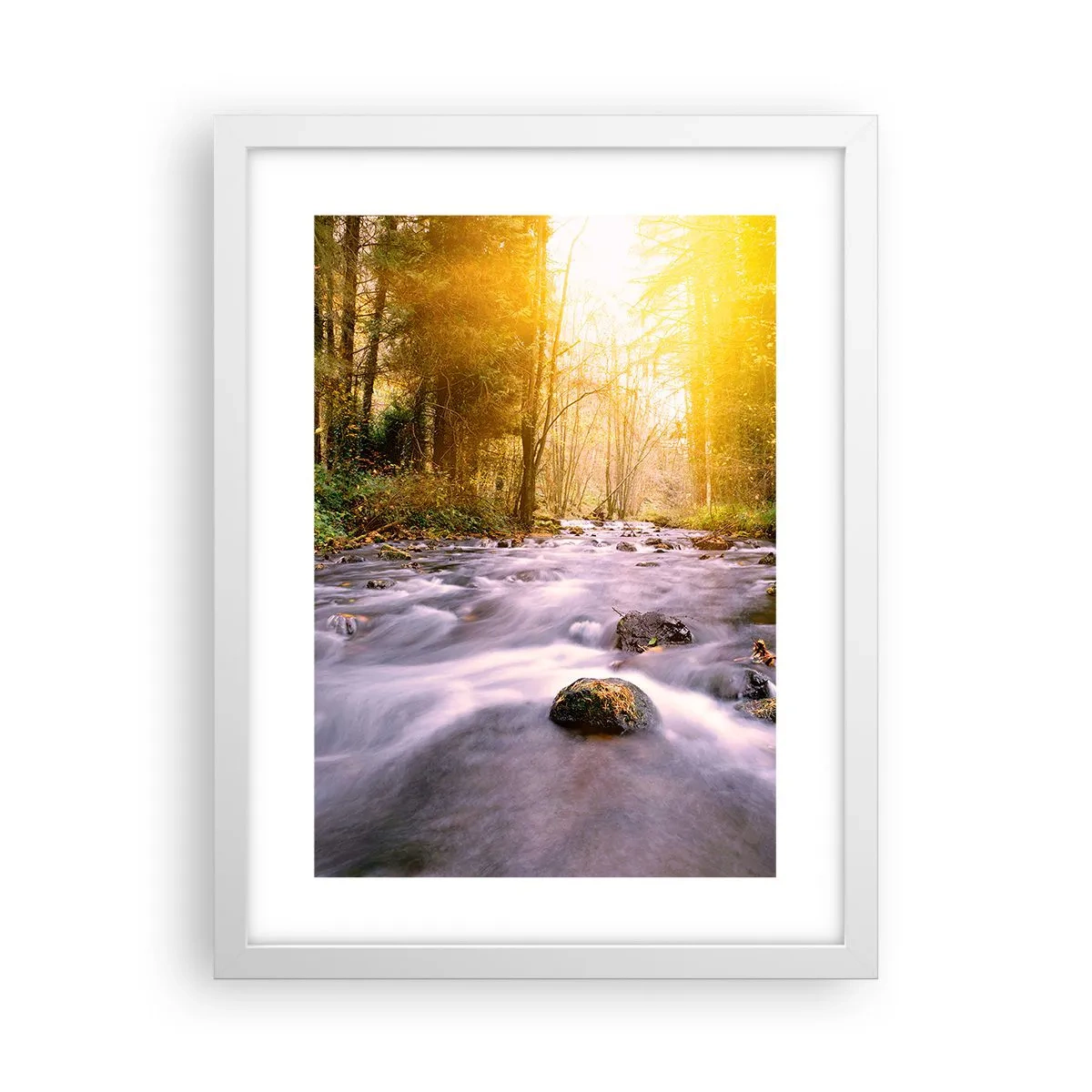 Poster in white frmae - Malachite in Silver and Gold Setting - 30x40 cm