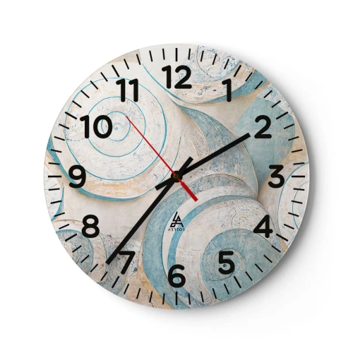 Wall clock - Clock on glass - What Does a Shell Hide? - 30x30 cm