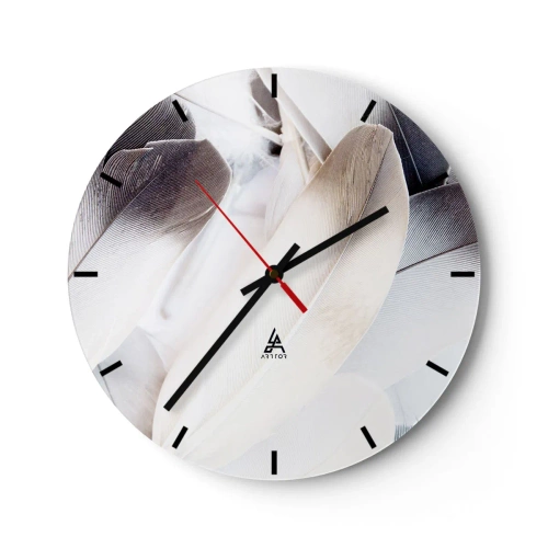 Wall clock - Clock on glass - Almost Angelic - 40x40 cm