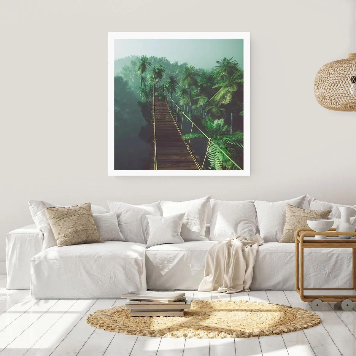 Poster - Hanging Bridge in the Green - 60x60 cm