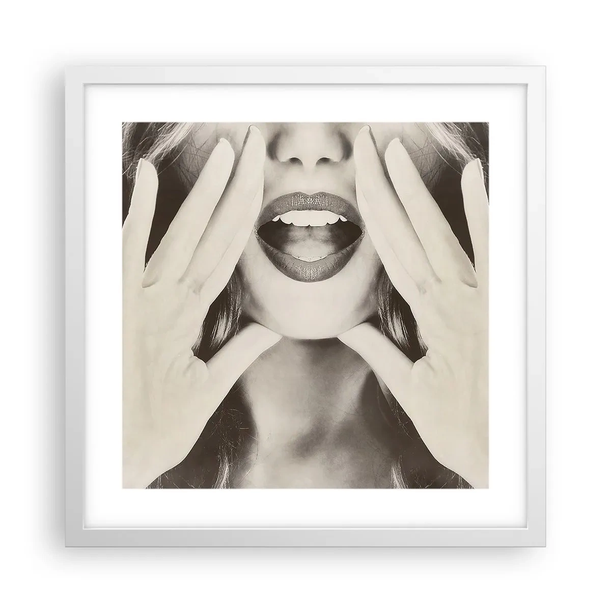 Poster in white frmae - Coming! - 40x40 cm