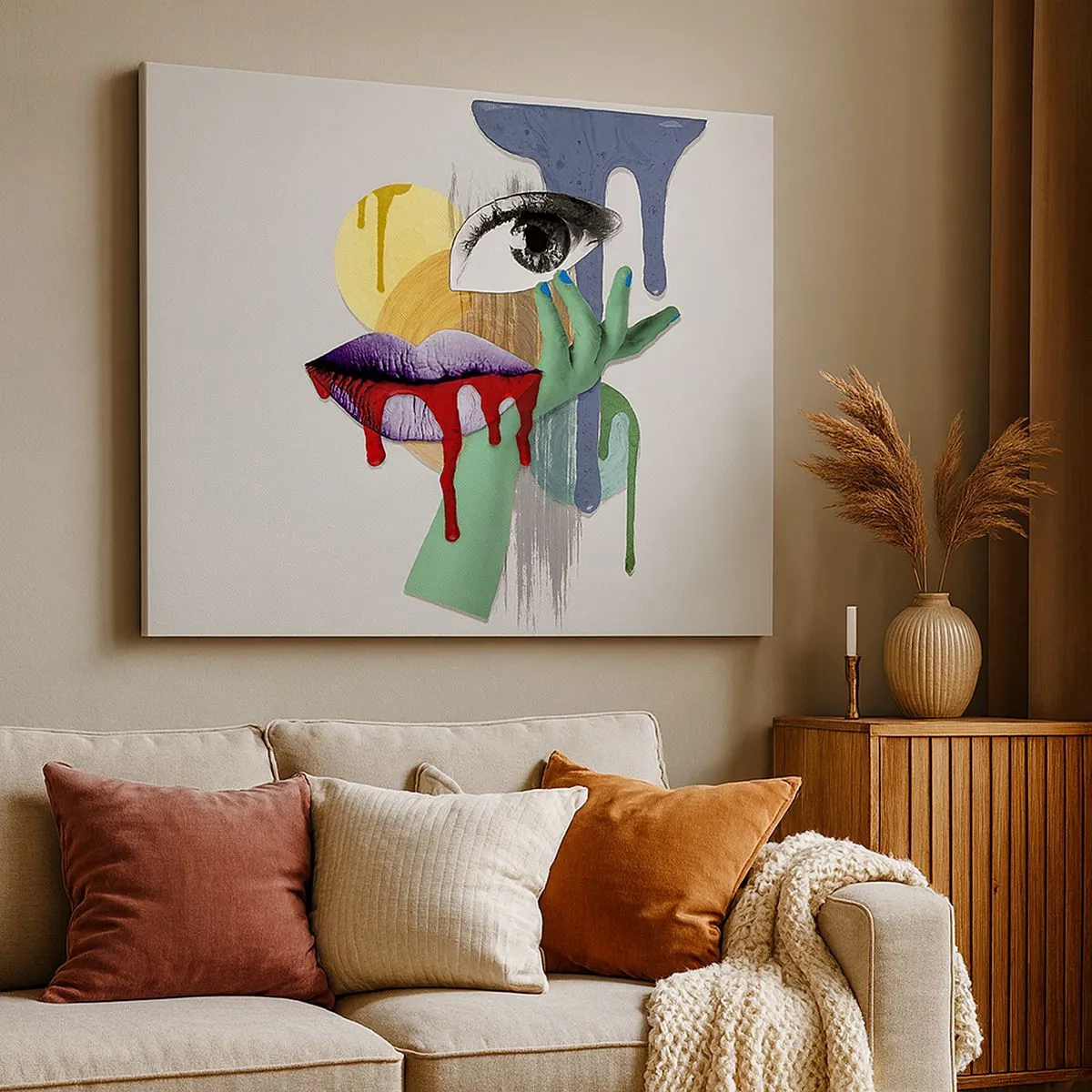 Canvas picture - Deconstructed portrait with abstract elements - 70x50cm - Deconstructed Portrait - Modern wall decoration for the living room and bedroom ARTTOR