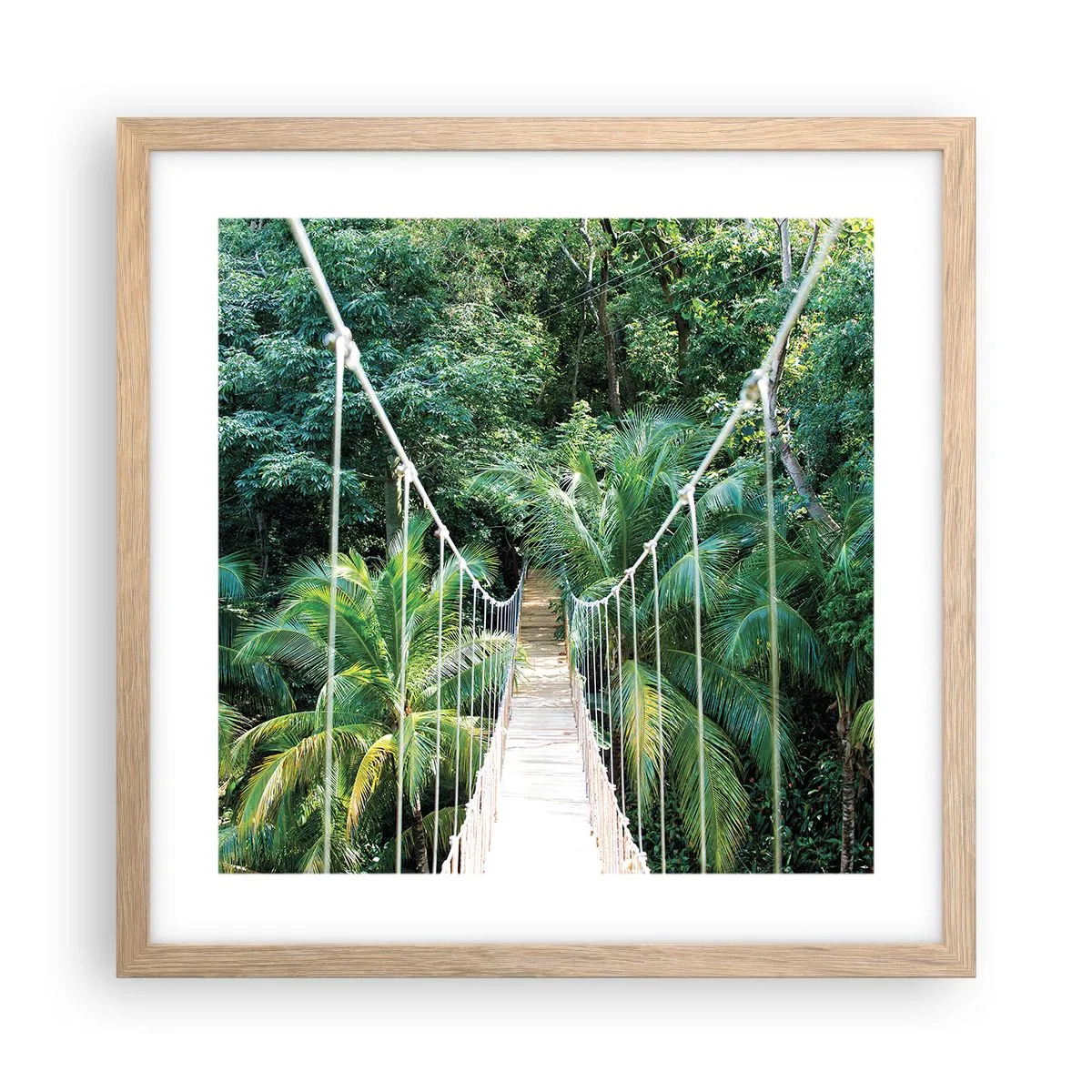 Poster in light oak frame - Welcome to the Jungle! - 40x40 cm