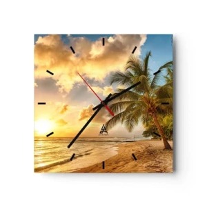 Wall clock - Clock on glass - Eternal Summer, Always Holidays - 30x30 cm