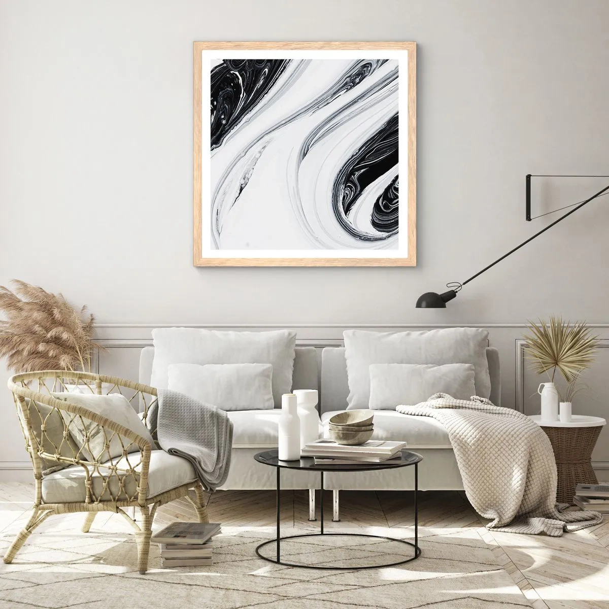 Poster in light oak frame - Connection of Opposites - 30x30 cm