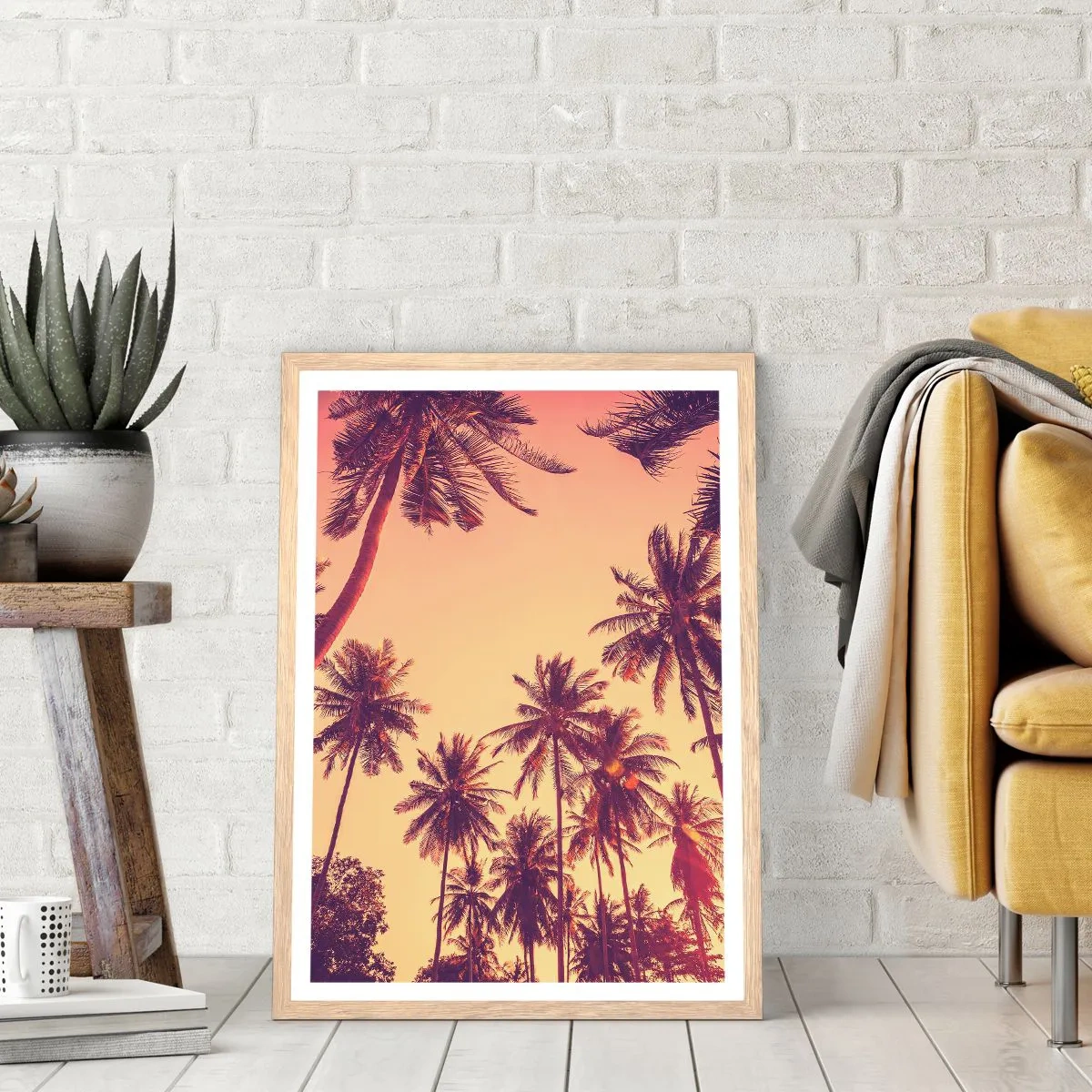 Poster in light oak frame - Tropical Variation - 40x50 cm