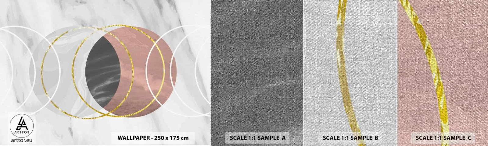 Photo Wallpaper Sample Premium Canvas - Music of the Spheres - Abstraction, Piece, Districts - 100x30 cm