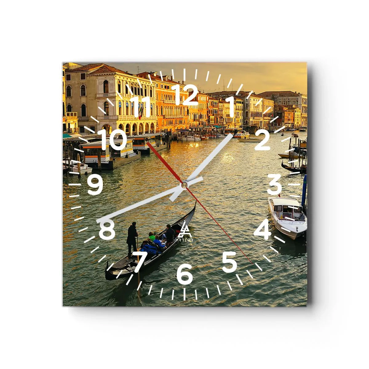 Wall clock - Clock on glass - On the Sunny side of a Street - 30x30 cm