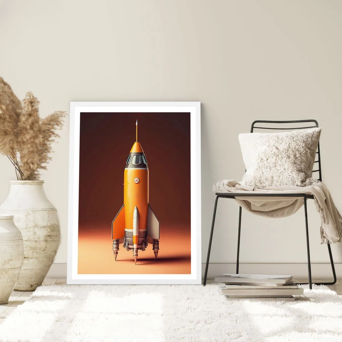 Poster in white frmae - It Starts with a Dream - 70x100 cm