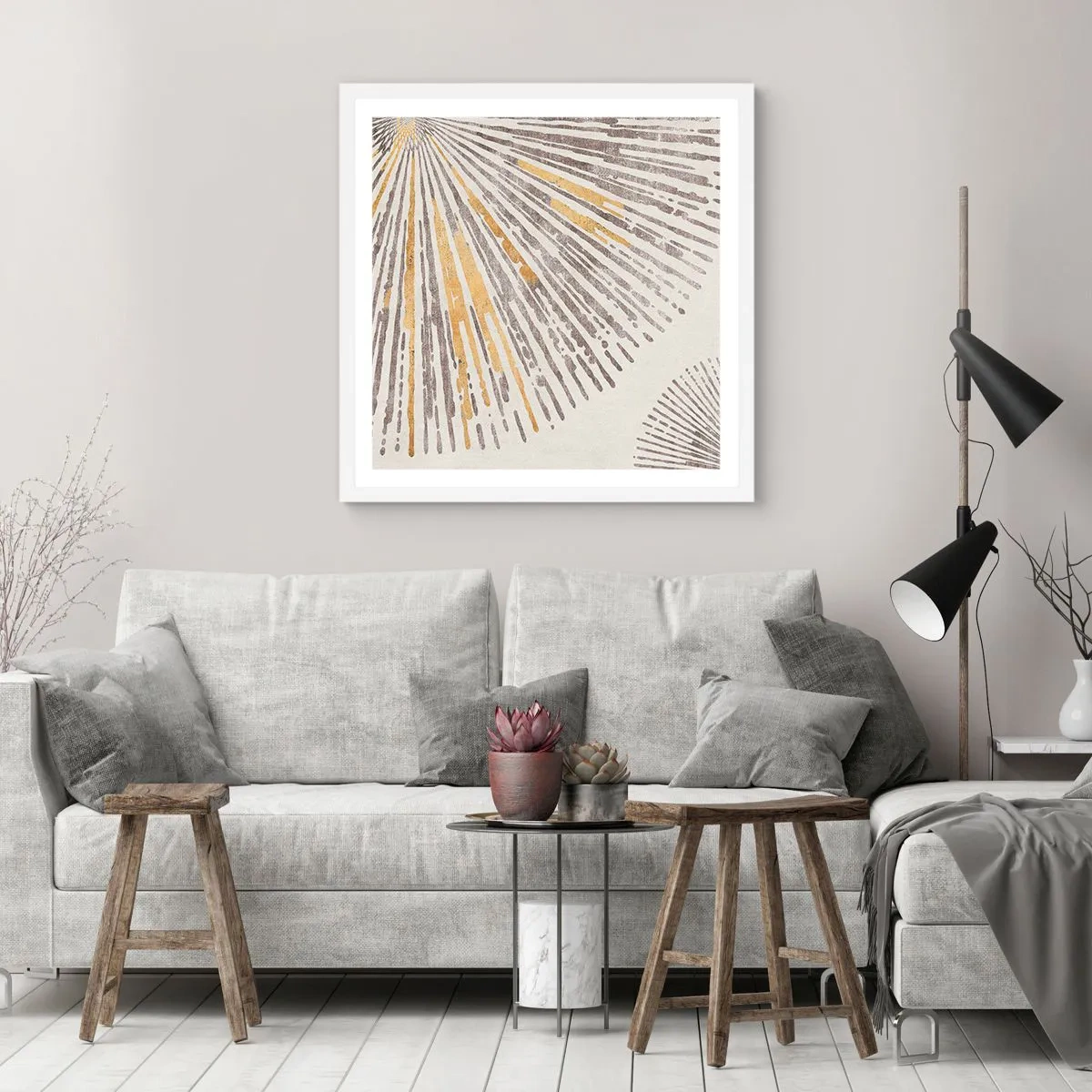 Poster in white frmae - Beauty of a Ray - 60x60 cm