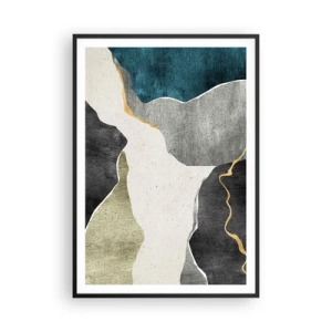 Poster in black frame - Mosaic Composition with a Gold Thread - 70x100 cm