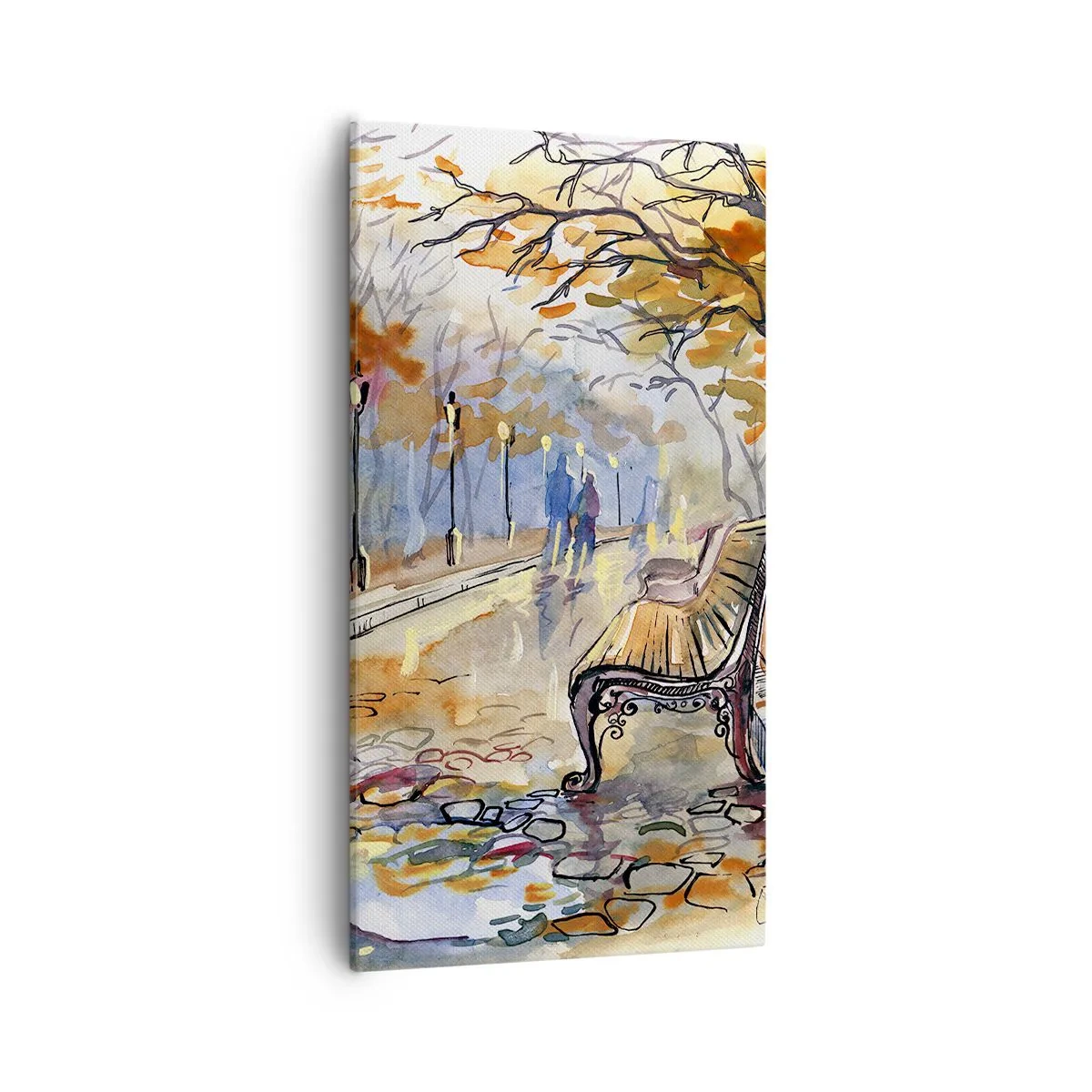Canvas picture - Walking together into Autumn - 55x100 cm