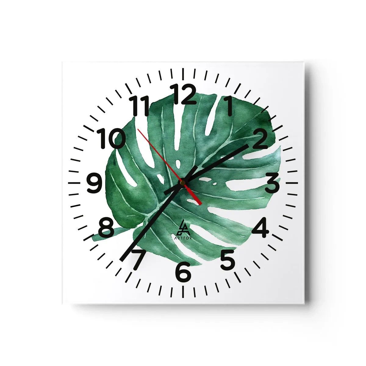 Wall clock - Clock on glass - Green Concept - 40x40 cm