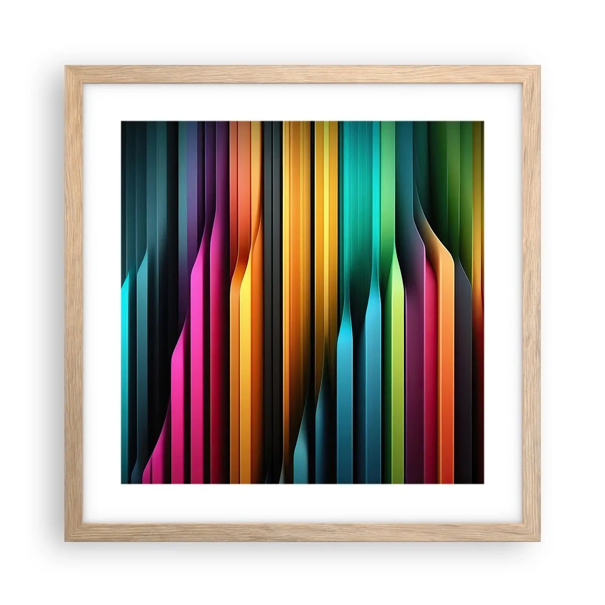 Poster in light oak frame - Light Organs - 40x40 cm