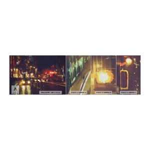 Photo Wallpaper Sample Premium Canvas - Drowned in City Lights - City, Architecture, Night life - 100x30 cm