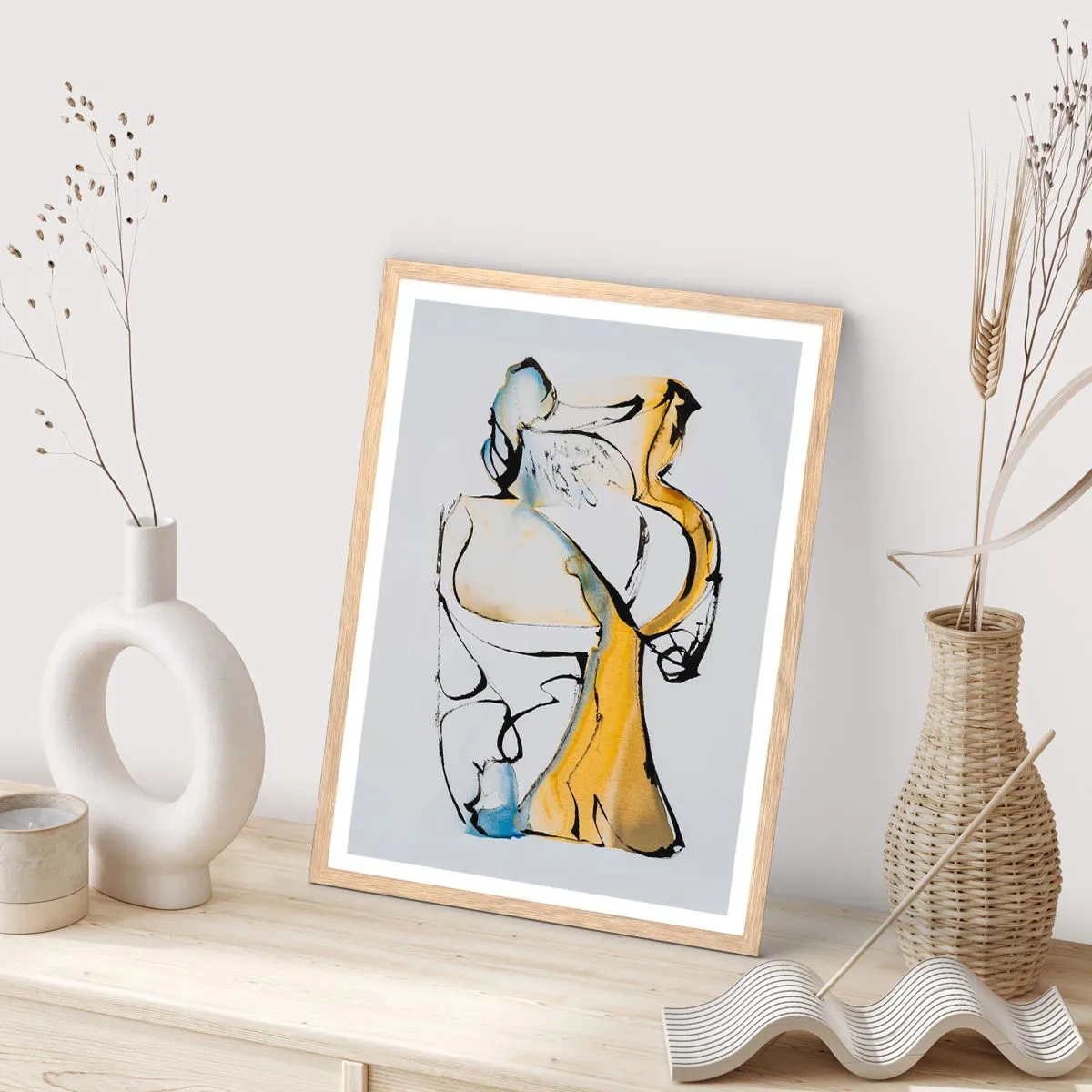 Poster in light oak frame - Glass Abstract - 30x40 cm