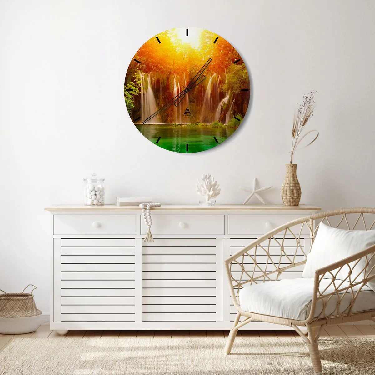 Wall clock - Clock on glass - In the Sun and in the Shade - 40x40 cm