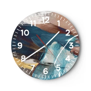 Wall clock - Clock on glass - With Panache and Energy - 30x30 cm