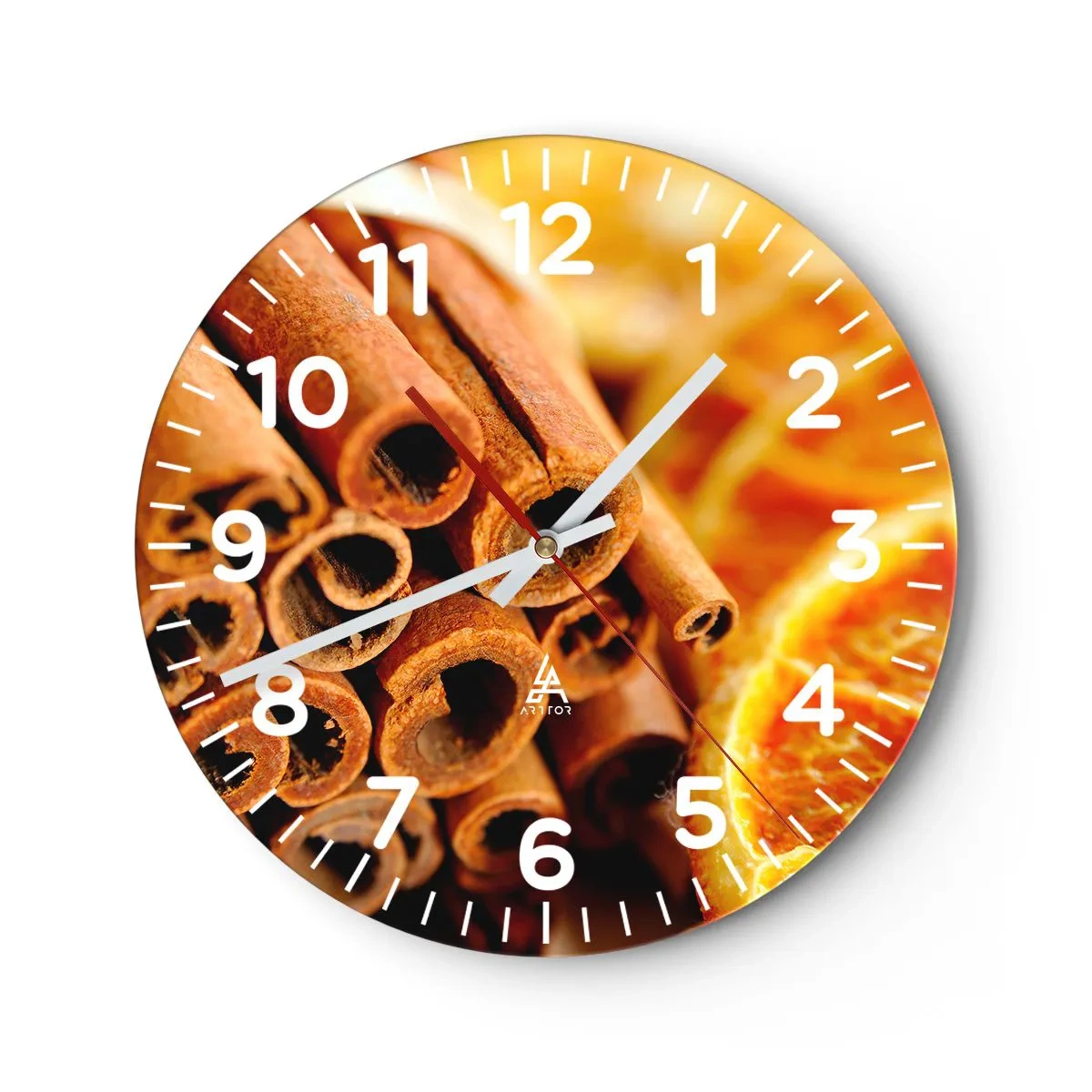 Wall clock - Clock on glass - Can You Smell the Aroma? - 30x30 cm