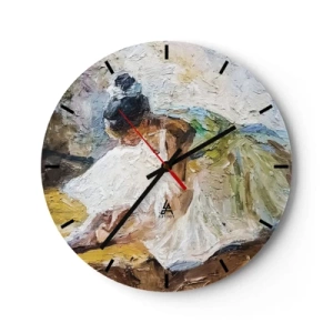 Wall clock - Clock on glass - From Degas' Painting - 40x40 cm