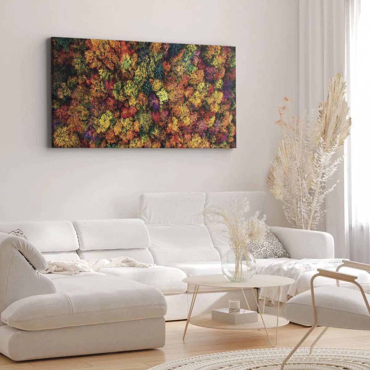 Canvas picture - Bouquet of Autumn Flowers - 90x30 cm