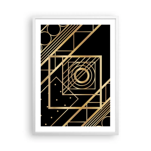 Poster in white frmae - Golden Geometry - 50x70 cm