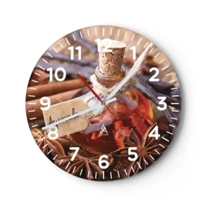Wall clock - Clock on glass - Unity of Body and Spirit - 40x40 cm
