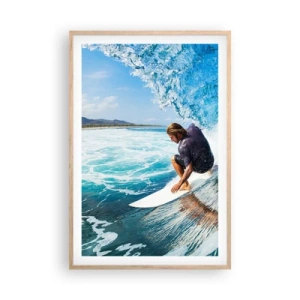 Poster in light oak frame - Dancing with Waves - 61x91 cm
