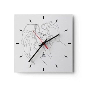Wall clock - Clock on glass - With the Same Line - 40x40 cm