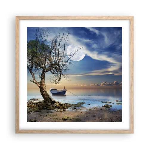 Poster in light oak frame - Is this the Beginning or the End? - 50x50 cm