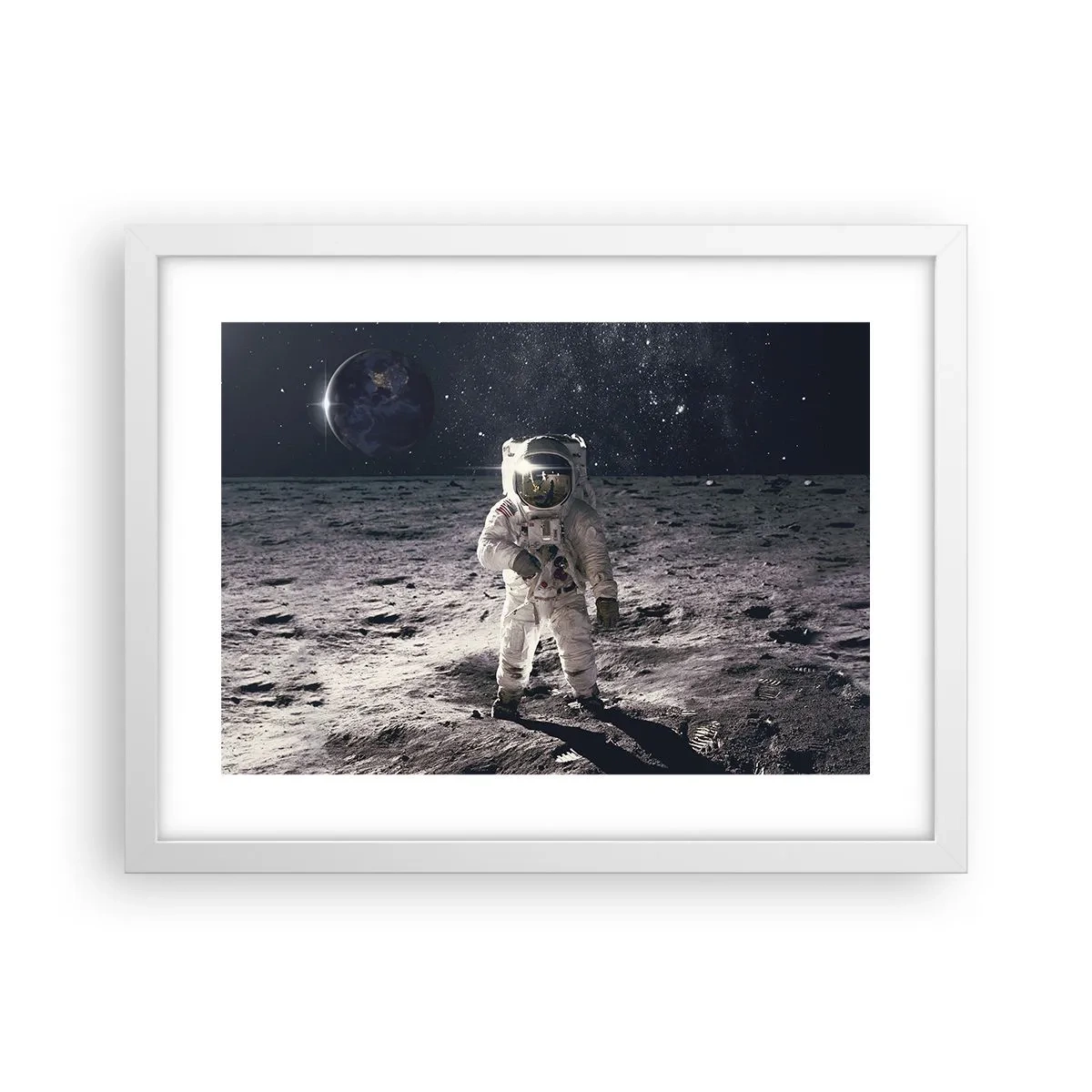 Poster in white frmae - Greetings from the Moon - 40x30 cm