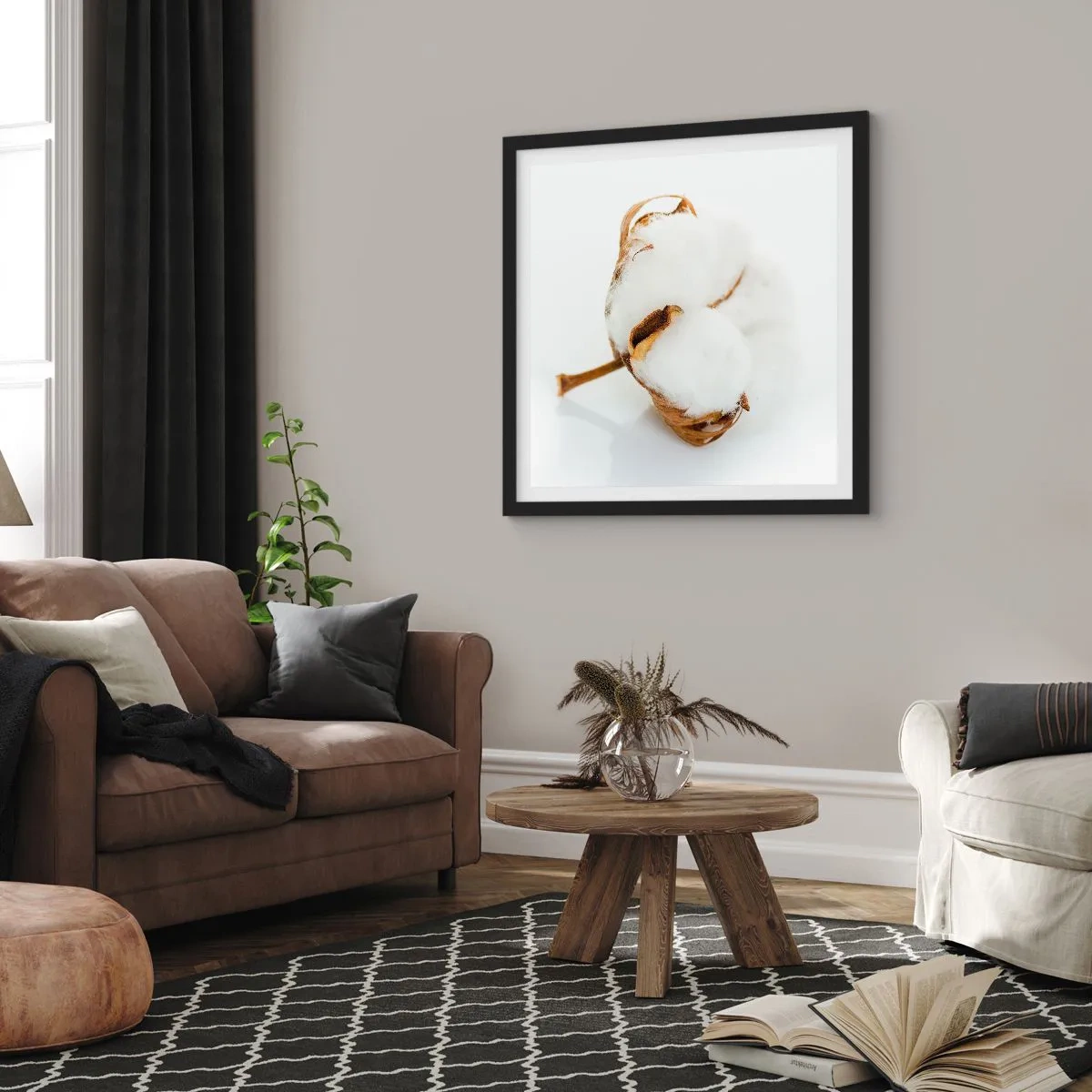 Poster in black frame - Soft By Nature - 50x50 cm