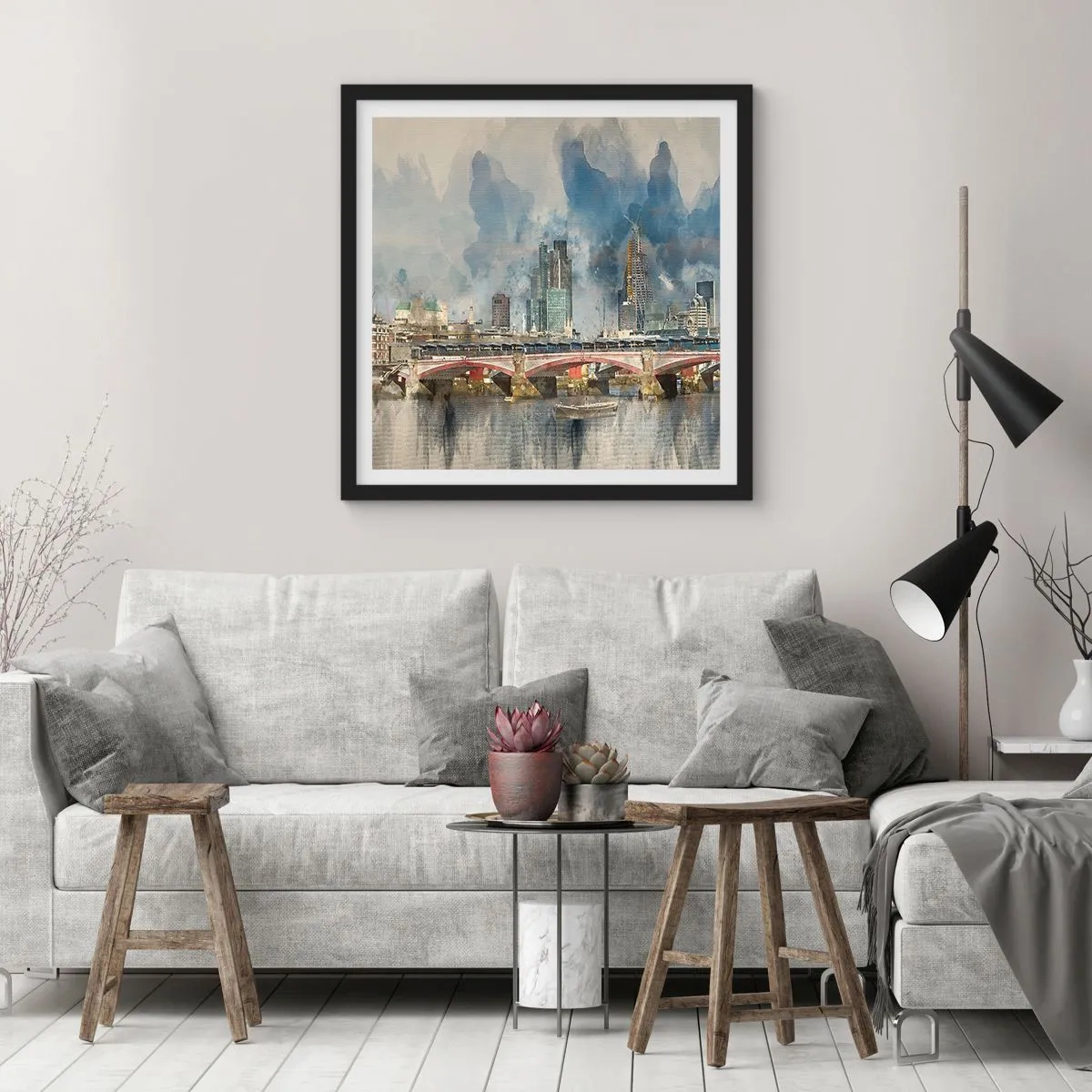 Poster in black frame - London in Its Beauty - 40x40 cm