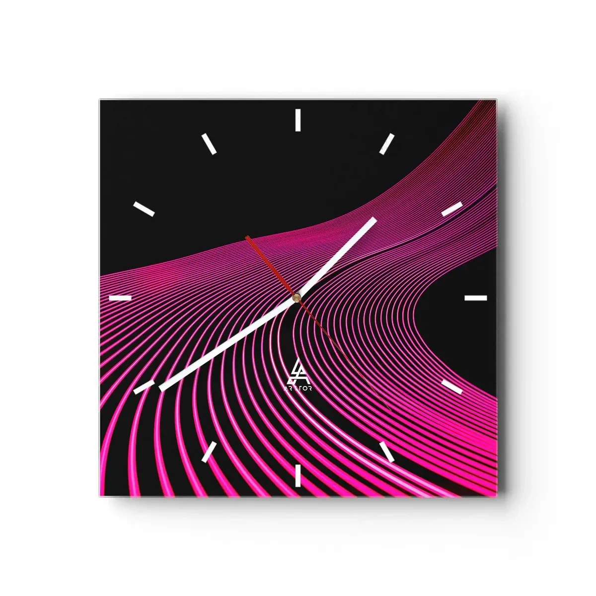 Wall clock - Clock on glass - Alley of Light - 40x40 cm