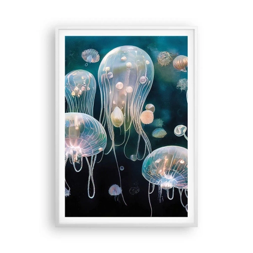 Poster in white frmae - Underwater Ball - 70x100 cm