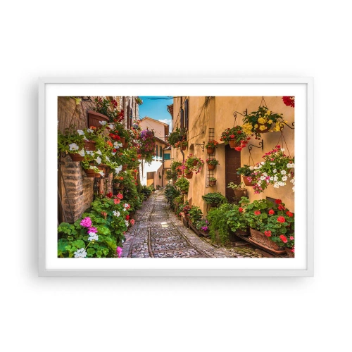 Poster in white frmae - Italian Back Street - 70x50 cm