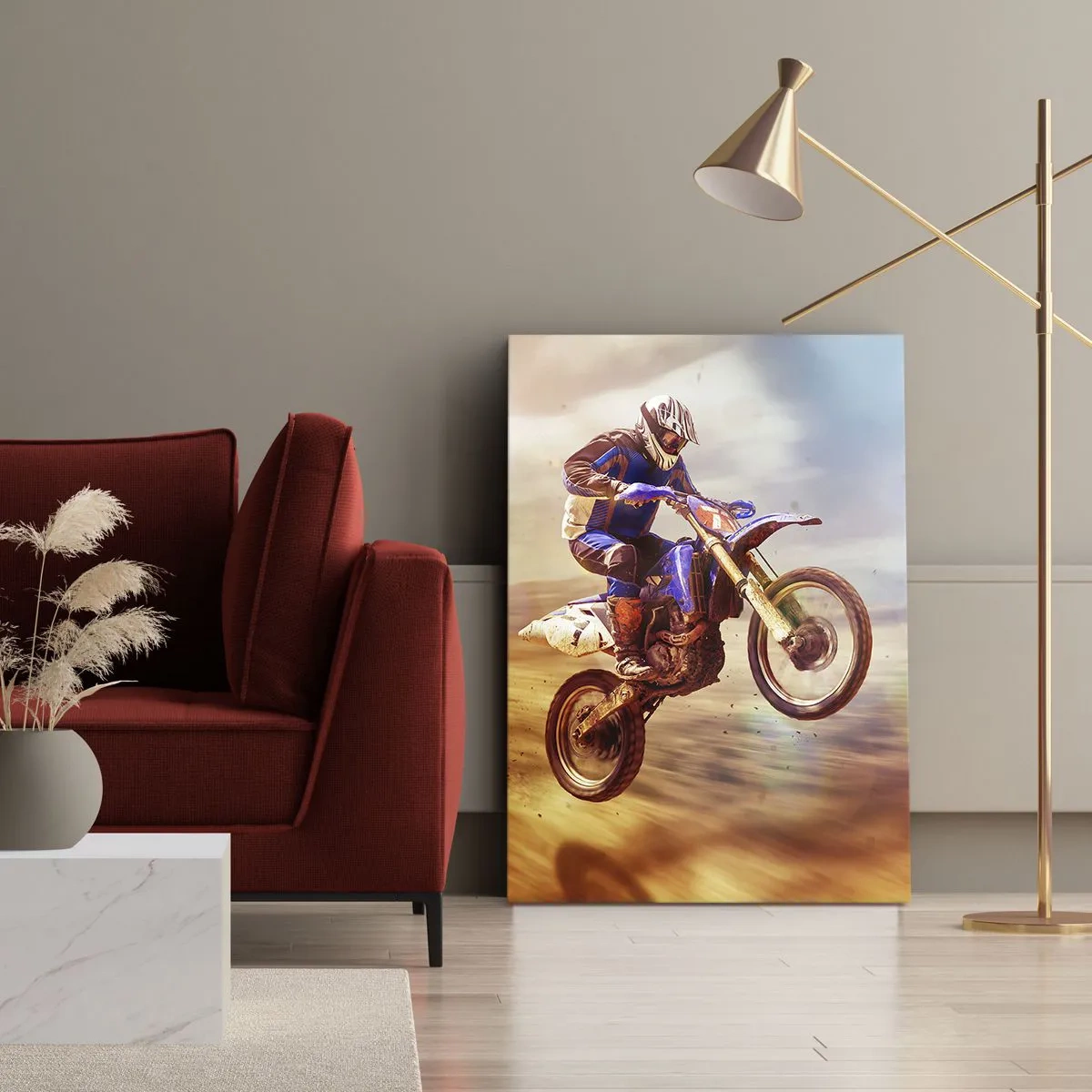 Canvas picture - Motorcycle Dizziness - 45x80 cm