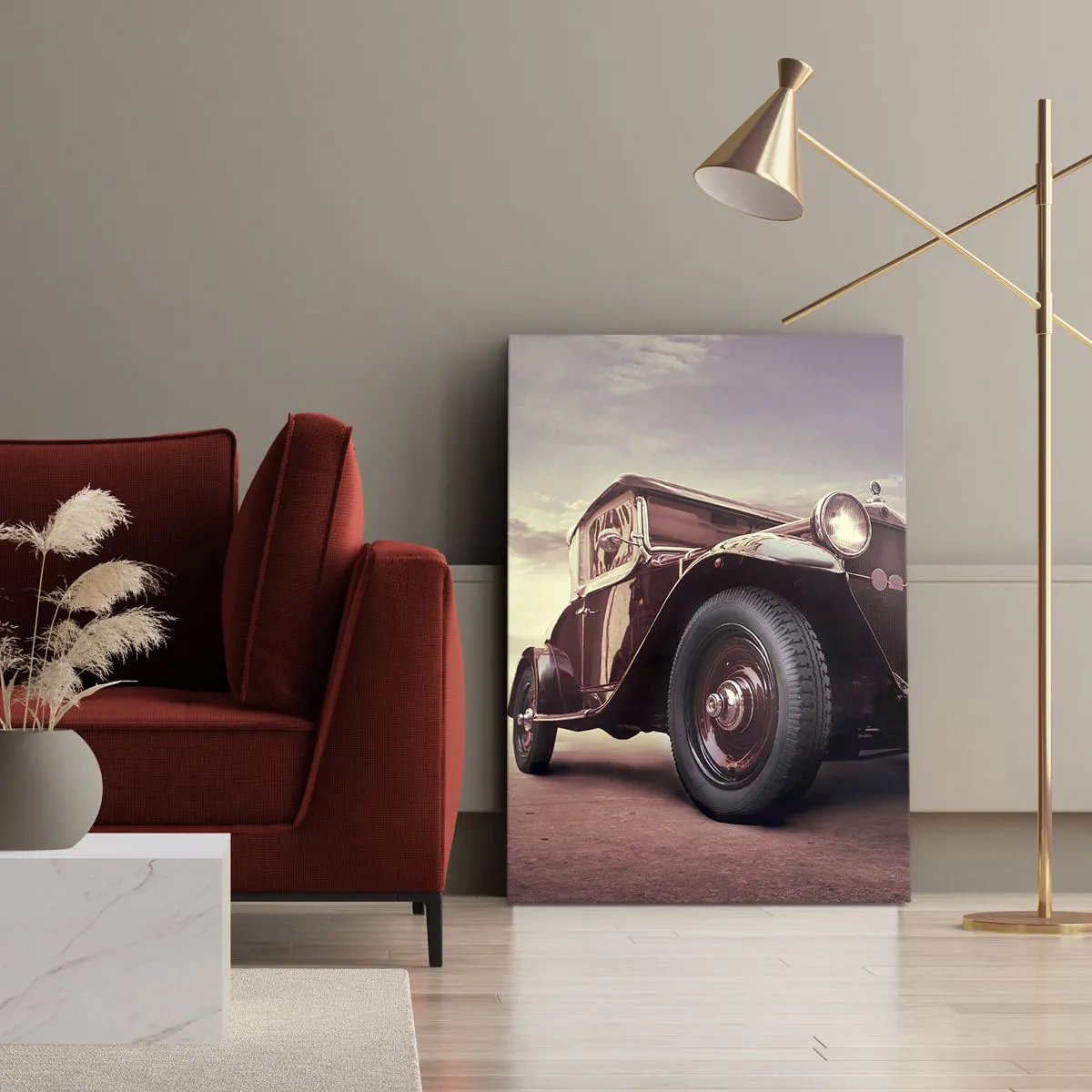 Canvas picture - Let's Drive to the Past - 65x120 cm