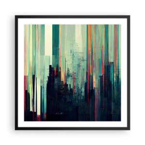 Poster in black frame - Futuristic City - 60x60 cm