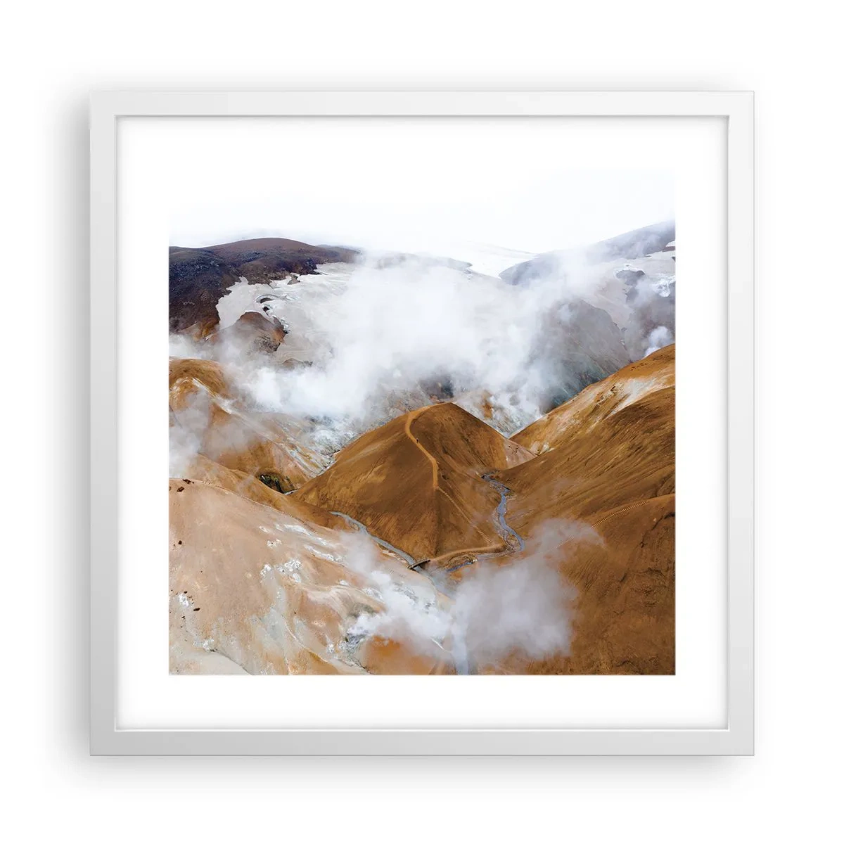Poster in white frmae - Severe Beauty of Iceland - 40x40 cm